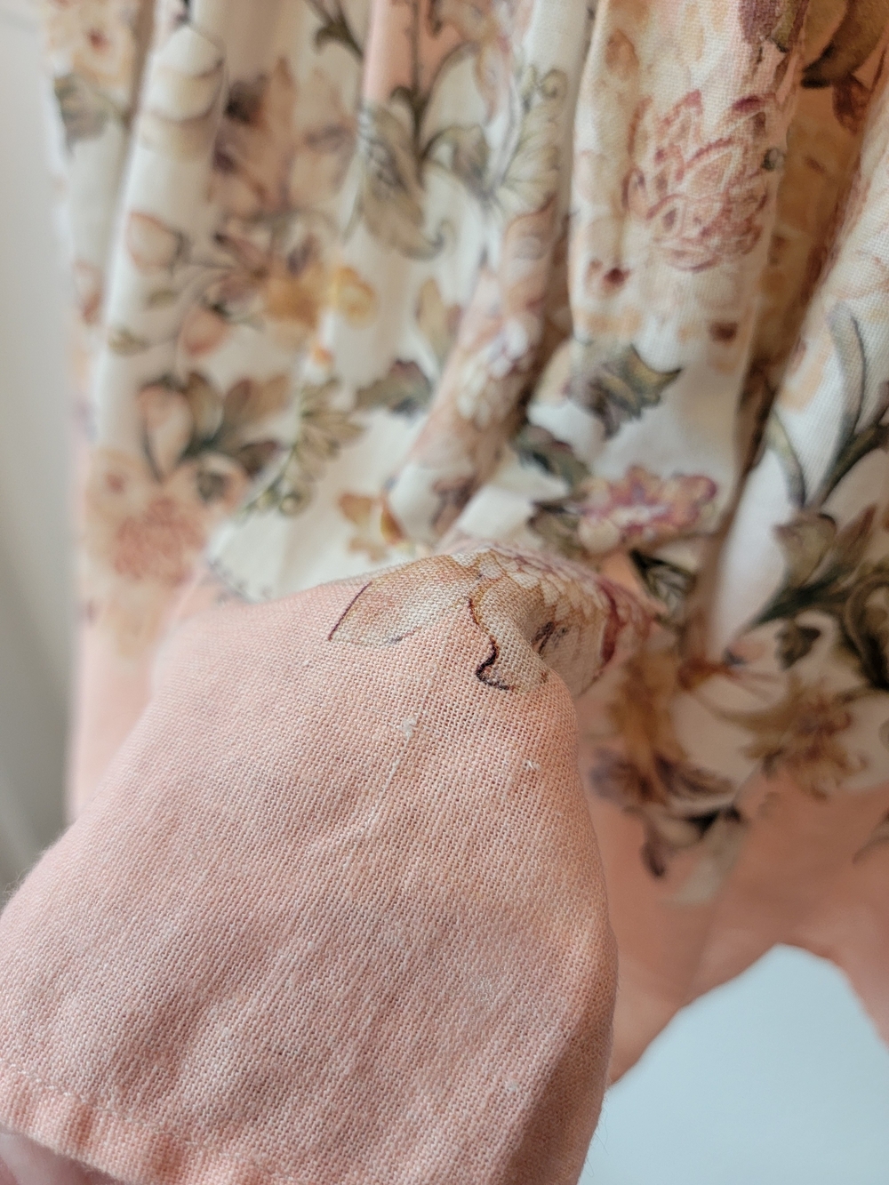 House of Harlow 1960 Floral Linen Blend Tiered Midi Skirt Cream Blush Size S - Picture 10 of 13